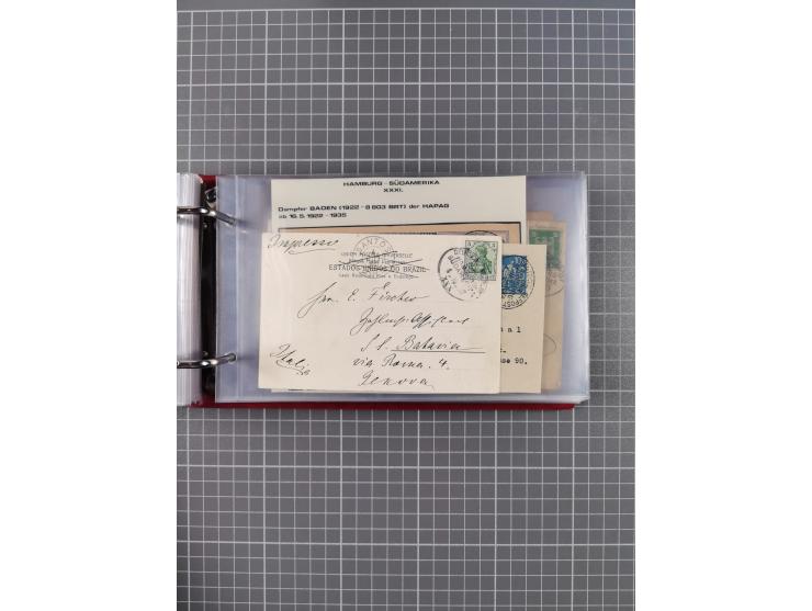 1891/1935 (ca.), umfangreiche Sammlung “DSP LINIE HAMBURG-SÜDAMERIKA I-LV” mit ca. 470 Briefen, Karten und GSK sowie wenigen 