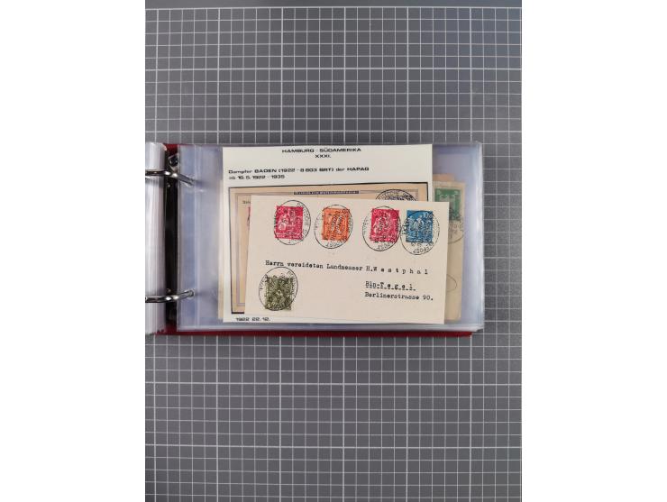 1891/1935 (ca.), umfangreiche Sammlung “DSP LINIE HAMBURG-SÜDAMERIKA I-LV” mit ca. 470 Briefen, Karten und GSK sowie wenigen 