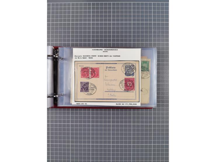 1891/1935 (ca.), umfangreiche Sammlung “DSP LINIE HAMBURG-SÜDAMERIKA I-LV” mit ca. 470 Briefen, Karten und GSK sowie wenigen 