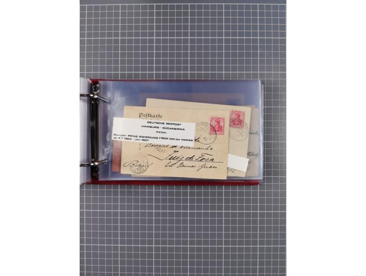 1891/1935 (ca.), umfangreiche Sammlung “DSP LINIE HAMBURG-SÜDAMERIKA I-LV” mit ca. 470 Briefen, Karten und GSK sowie wenigen 