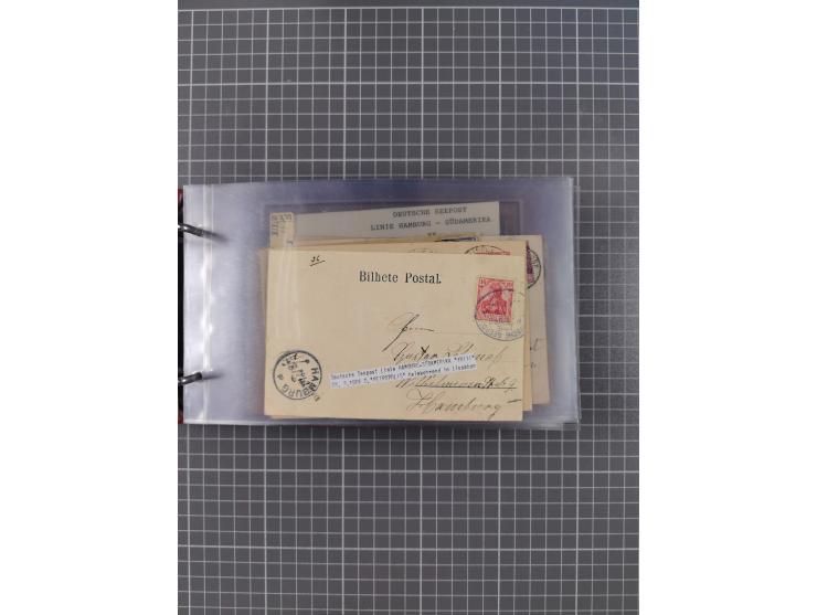1891/1935 (ca.), umfangreiche Sammlung “DSP LINIE HAMBURG-SÜDAMERIKA I-LV” mit ca. 470 Briefen, Karten und GSK sowie wenigen 