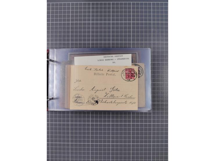 1891/1935 (ca.), umfangreiche Sammlung “DSP LINIE HAMBURG-SÜDAMERIKA I-LV” mit ca. 470 Briefen, Karten und GSK sowie wenigen 