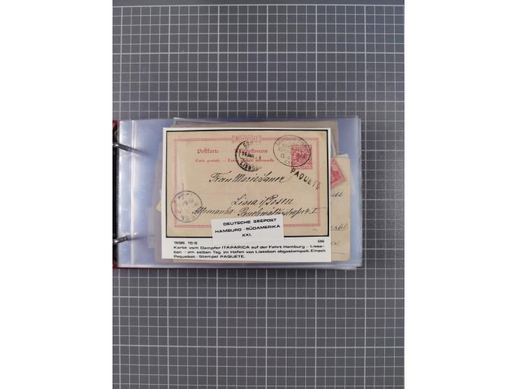 1891/1935 (ca.), umfangreiche Sammlung “DSP LINIE HAMBURG-SÜDAMERIKA I-LV” mit ca. 470 Briefen, Karten und GSK sowie wenigen 