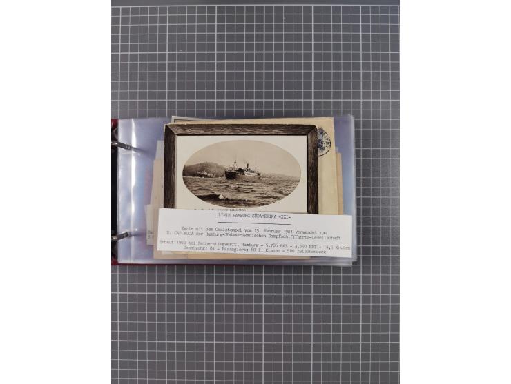 1891/1935 (ca.), umfangreiche Sammlung “DSP LINIE HAMBURG-SÜDAMERIKA I-LV” mit ca. 470 Briefen, Karten und GSK sowie wenigen 