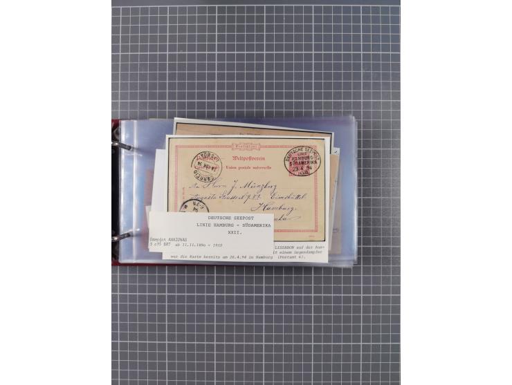 1891/1935 (ca.), umfangreiche Sammlung “DSP LINIE HAMBURG-SÜDAMERIKA I-LV” mit ca. 470 Briefen, Karten und GSK sowie wenigen 
