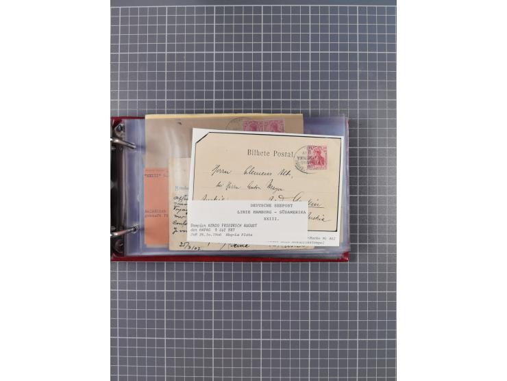 1891/1935 (ca.), umfangreiche Sammlung “DSP LINIE HAMBURG-SÜDAMERIKA I-LV” mit ca. 470 Briefen, Karten und GSK sowie wenigen 