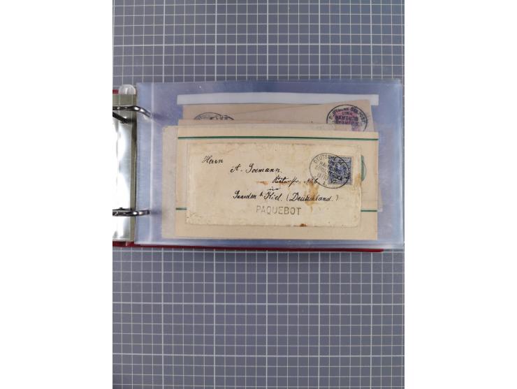 1891/1935 (ca.), umfangreiche Sammlung “DSP LINIE HAMBURG-SÜDAMERIKA I-LV” mit ca. 470 Briefen, Karten und GSK sowie wenigen 