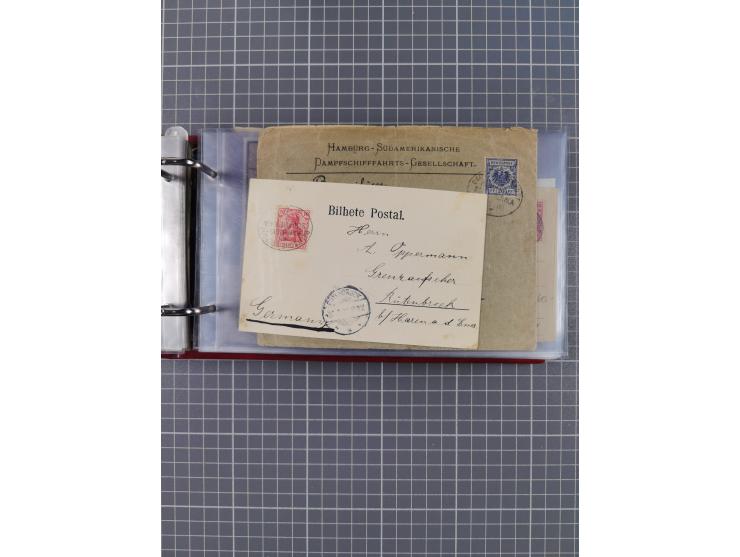 1891/1935 (ca.), umfangreiche Sammlung “DSP LINIE HAMBURG-SÜDAMERIKA I-LV” mit ca. 470 Briefen, Karten und GSK sowie wenigen 