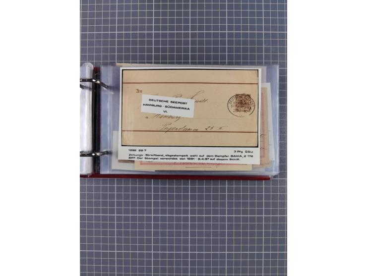 1891/1935 (ca.), umfangreiche Sammlung “DSP LINIE HAMBURG-SÜDAMERIKA I-LV” mit ca. 470 Briefen, Karten und GSK sowie wenigen 