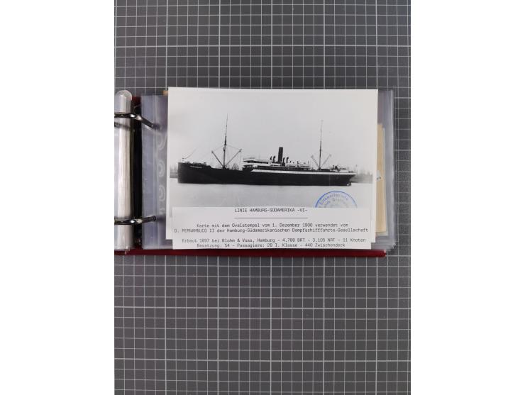 1891/1935 (ca.), umfangreiche Sammlung “DSP LINIE HAMBURG-SÜDAMERIKA I-LV” mit ca. 470 Briefen, Karten und GSK sowie wenigen 