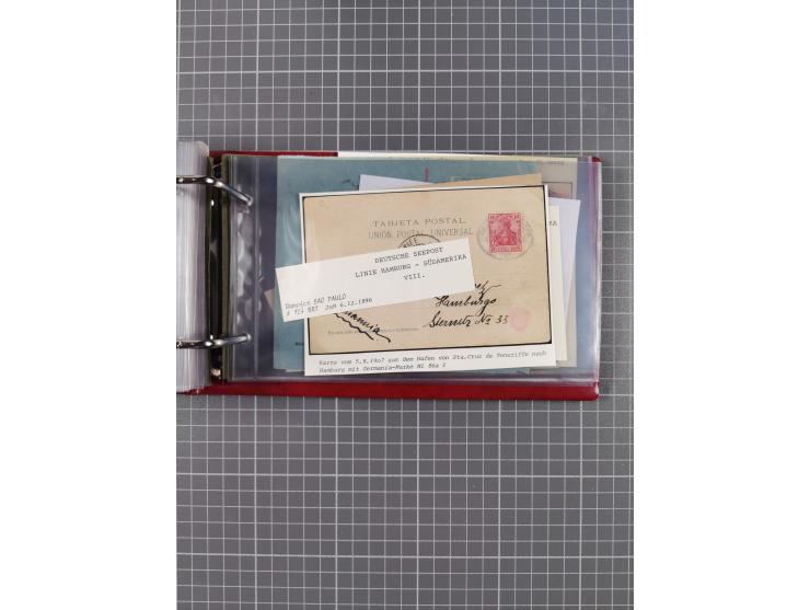 1891/1935 (ca.), umfangreiche Sammlung “DSP LINIE HAMBURG-SÜDAMERIKA I-LV” mit ca. 470 Briefen, Karten und GSK sowie wenigen 