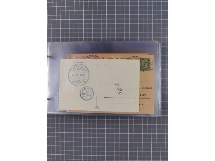 1925/35, kleine Sammlung Flaggenstempel “DSP HAMBURG-SÜDAMERIKA” mit ca. 90 Briefen, Karten und GSK, dabei u.a. zwei R-Briefe