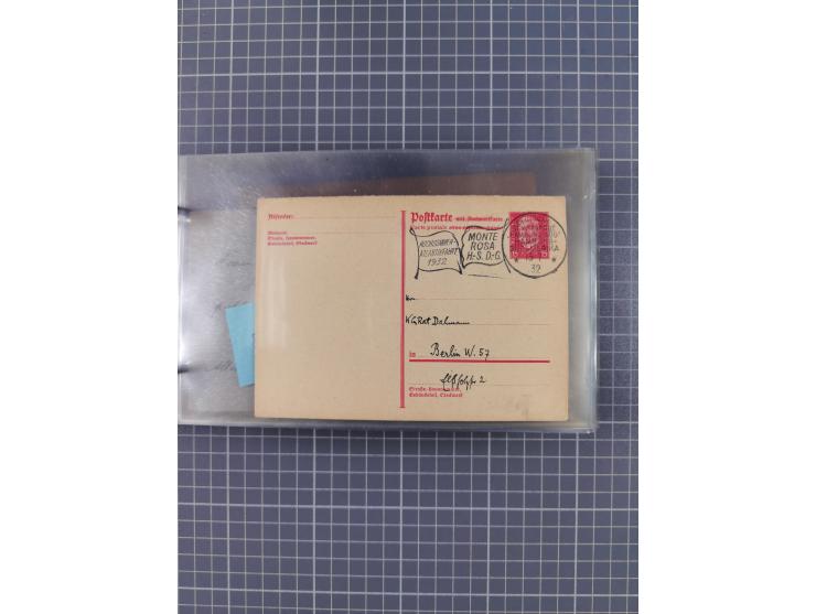 1925/35, kleine Sammlung Flaggenstempel “DSP HAMBURG-SÜDAMERIKA” mit ca. 90 Briefen, Karten und GSK, dabei u.a. zwei R-Briefe