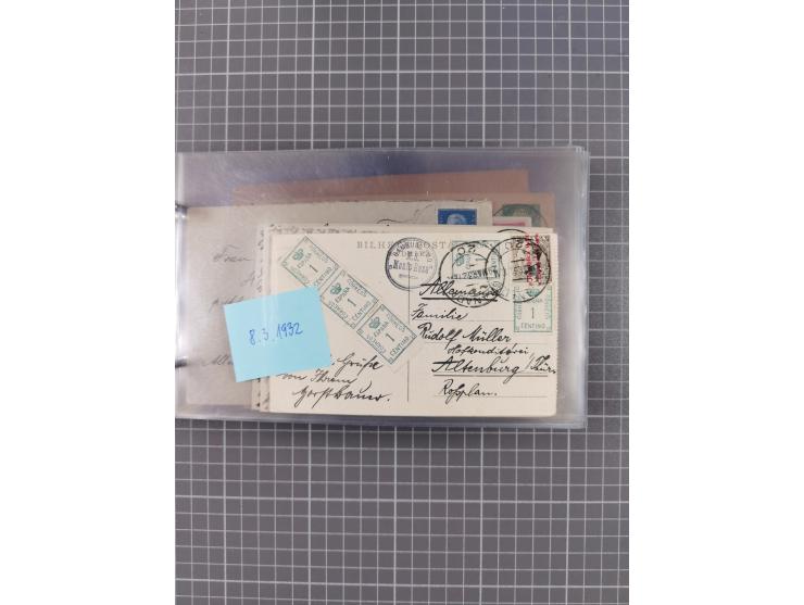 1925/35, kleine Sammlung Flaggenstempel “DSP HAMBURG-SÜDAMERIKA” mit ca. 90 Briefen, Karten und GSK, dabei u.a. zwei R-Briefe