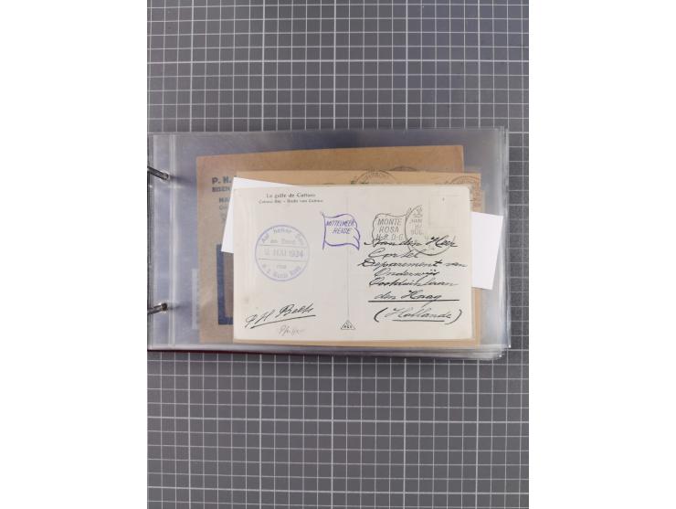 1925/35, kleine Sammlung Flaggenstempel “DSP HAMBURG-SÜDAMERIKA” mit ca. 90 Briefen, Karten und GSK, dabei u.a. zwei R-Briefe