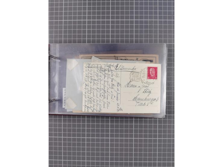 1925/35, kleine Sammlung Flaggenstempel “DSP HAMBURG-SÜDAMERIKA” mit ca. 90 Briefen, Karten und GSK, dabei u.a. zwei R-Briefe