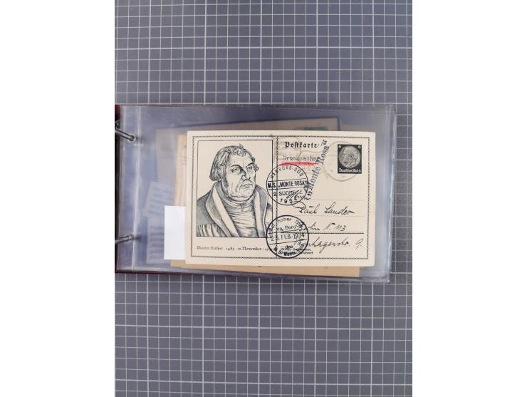 1925/35, kleine Sammlung Flaggenstempel “DSP HAMBURG-SÜDAMERIKA” mit ca. 90 Briefen, Karten und GSK, dabei u.a. zwei R-Briefe