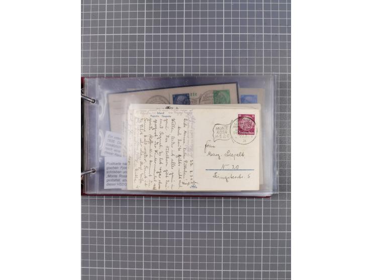 1925/35, kleine Sammlung Flaggenstempel “DSP HAMBURG-SÜDAMERIKA” mit ca. 90 Briefen, Karten und GSK, dabei u.a. zwei R-Briefe