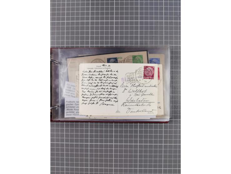1925/35, kleine Sammlung Flaggenstempel “DSP HAMBURG-SÜDAMERIKA” mit ca. 90 Briefen, Karten und GSK, dabei u.a. zwei R-Briefe