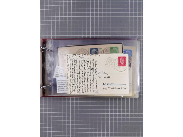 1925/35, kleine Sammlung Flaggenstempel “DSP HAMBURG-SÜDAMERIKA” mit ca. 90 Briefen, Karten und GSK, dabei u.a. zwei R-Briefe