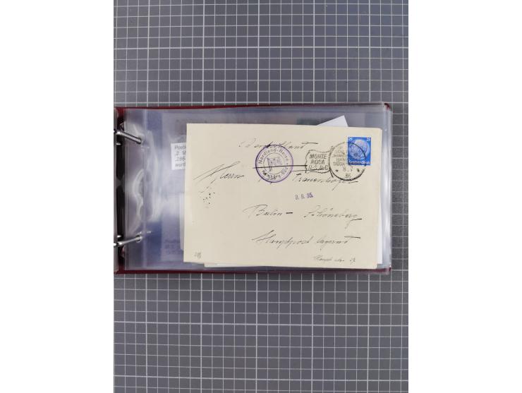 1925/35, kleine Sammlung Flaggenstempel “DSP HAMBURG-SÜDAMERIKA” mit ca. 90 Briefen, Karten und GSK, dabei u.a. zwei R-Briefe