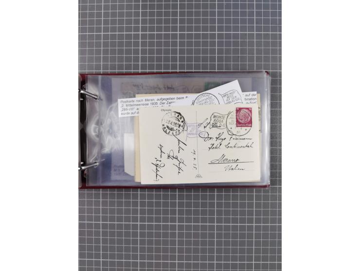 1925/35, kleine Sammlung Flaggenstempel “DSP HAMBURG-SÜDAMERIKA” mit ca. 90 Briefen, Karten und GSK, dabei u.a. zwei R-Briefe