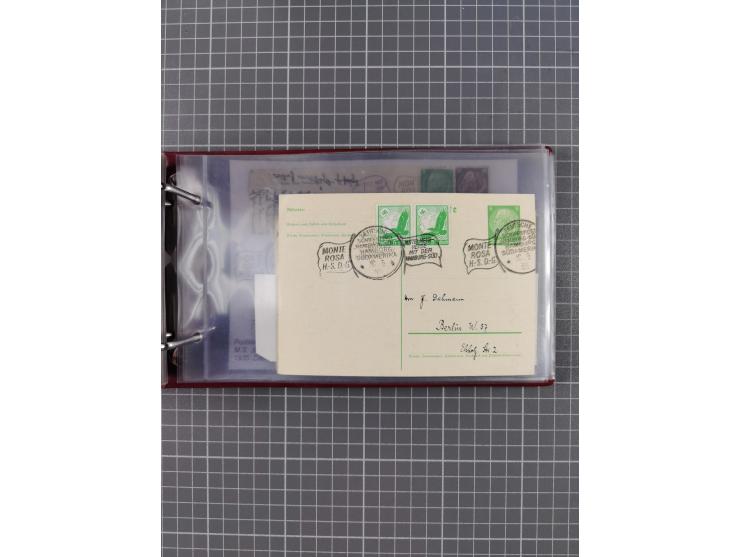 1925/35, kleine Sammlung Flaggenstempel “DSP HAMBURG-SÜDAMERIKA” mit ca. 90 Briefen, Karten und GSK, dabei u.a. zwei R-Briefe