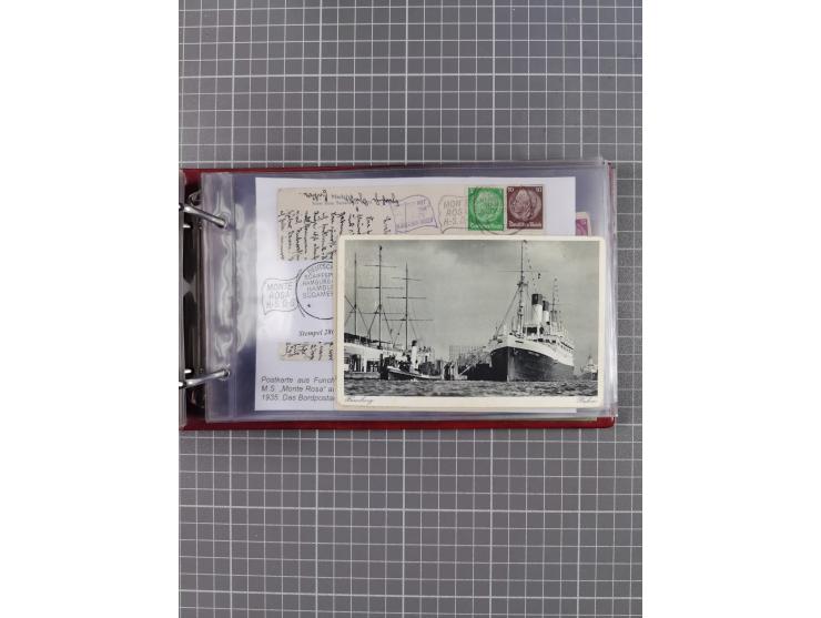 1925/35, kleine Sammlung Flaggenstempel “DSP HAMBURG-SÜDAMERIKA” mit ca. 90 Briefen, Karten und GSK, dabei u.a. zwei R-Briefe