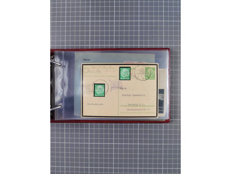 1925/35, kleine Sammlung Flaggenstempel “DSP HAMBURG-SÜDAMERIKA” mit ca. 90 Briefen, Karten und GSK, dabei u.a. zwei R-Briefe