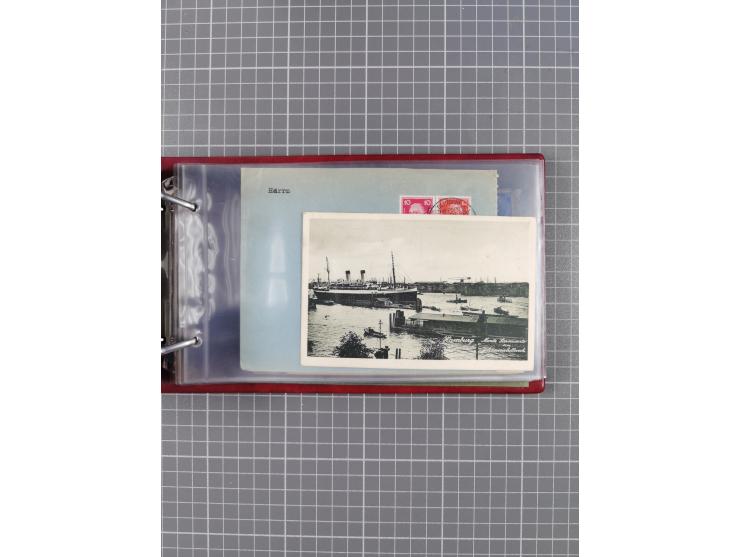 1925/35, kleine Sammlung Flaggenstempel “DSP HAMBURG-SÜDAMERIKA” mit ca. 90 Briefen, Karten und GSK, dabei u.a. zwei R-Briefe