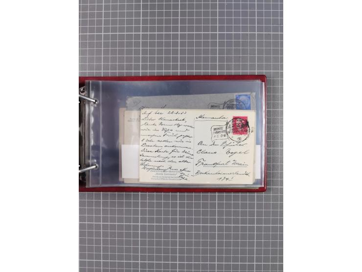 1925/35, kleine Sammlung Flaggenstempel “DSP HAMBURG-SÜDAMERIKA” mit ca. 90 Briefen, Karten und GSK, dabei u.a. zwei R-Briefe