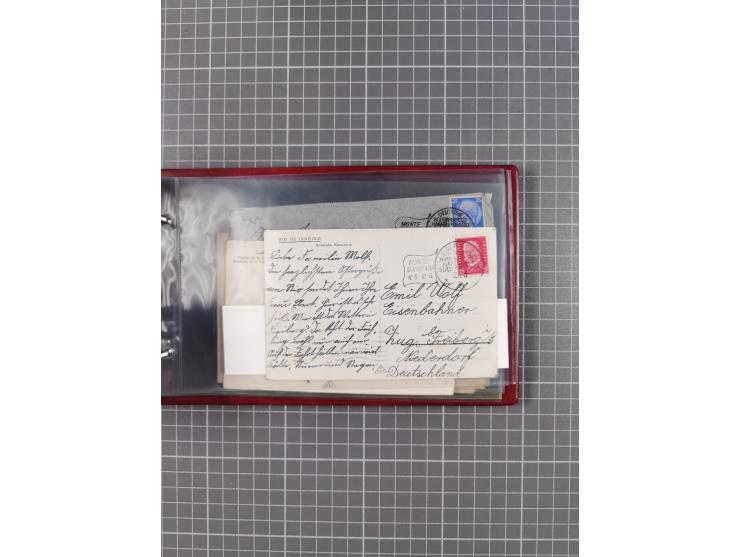 1925/35, kleine Sammlung Flaggenstempel “DSP HAMBURG-SÜDAMERIKA” mit ca. 90 Briefen, Karten und GSK, dabei u.a. zwei R-Briefe