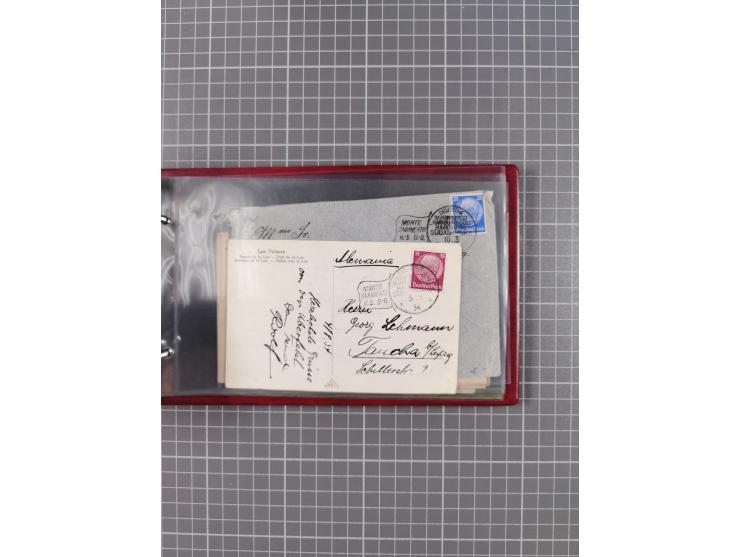 1925/35, kleine Sammlung Flaggenstempel “DSP HAMBURG-SÜDAMERIKA” mit ca. 90 Briefen, Karten und GSK, dabei u.a. zwei R-Briefe