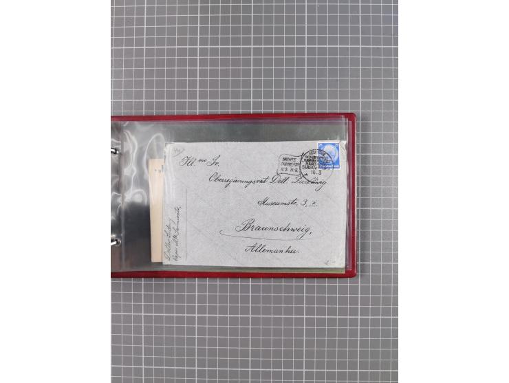 1925/35, kleine Sammlung Flaggenstempel “DSP HAMBURG-SÜDAMERIKA” mit ca. 90 Briefen, Karten und GSK, dabei u.a. zwei R-Briefe