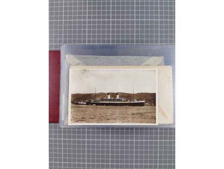 1925/35, kleine Sammlung Flaggenstempel “DSP HAMBURG-SÜDAMERIKA” mit ca. 90 Briefen, Karten und GSK, dabei u.a. zwei R-Briefe