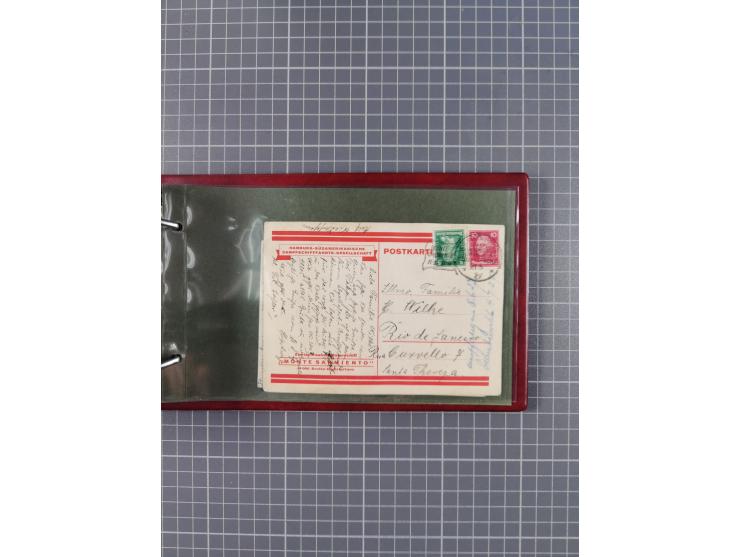 1925/35, kleine Sammlung Flaggenstempel “DSP HAMBURG-SÜDAMERIKA” mit ca. 90 Briefen, Karten und GSK, dabei u.a. zwei R-Briefe