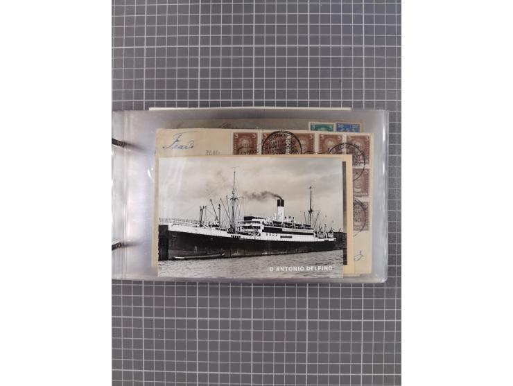 1925/35, kleine Sammlung Flaggenstempel “DSP HAMBURG-SÜDAMERIKA” mit ca. 90 Briefen, Karten und GSK, dabei u.a. zwei R-Briefe