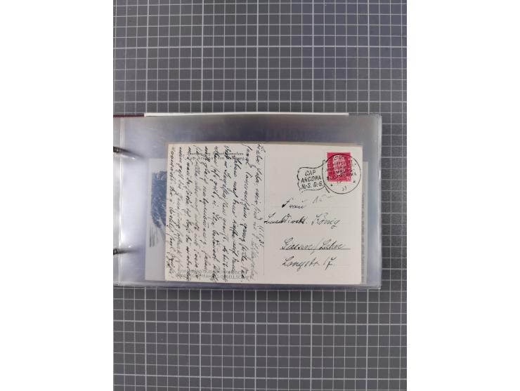 1925/35, kleine Sammlung Flaggenstempel “DSP HAMBURG-SÜDAMERIKA” mit ca. 90 Briefen, Karten und GSK, dabei u.a. zwei R-Briefe