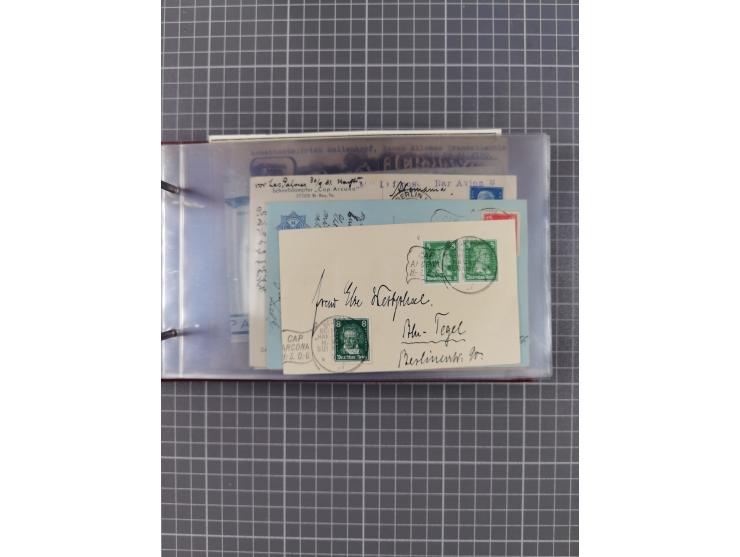 1925/35, kleine Sammlung Flaggenstempel “DSP HAMBURG-SÜDAMERIKA” mit ca. 90 Briefen, Karten und GSK, dabei u.a. zwei R-Briefe