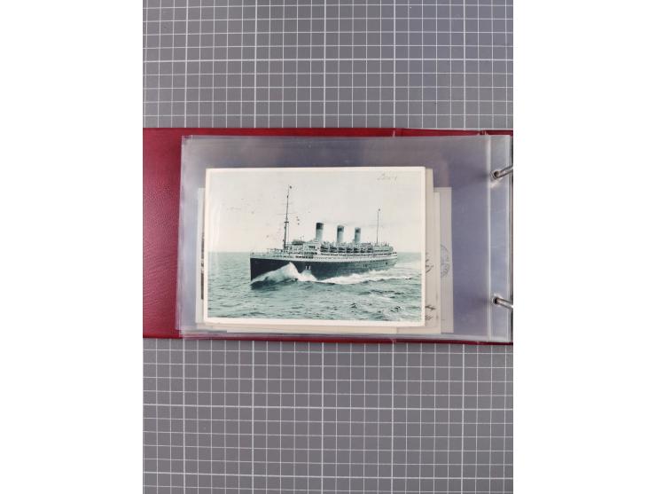 1925/35, kleine Sammlung Flaggenstempel “DSP HAMBURG-SÜDAMERIKA” mit ca. 90 Briefen, Karten und GSK, dabei u.a. zwei R-Briefe