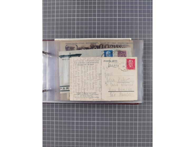 1925/35, kleine Sammlung Flaggenstempel “DSP HAMBURG-SÜDAMERIKA” mit ca. 90 Briefen, Karten und GSK, dabei u.a. zwei R-Briefe