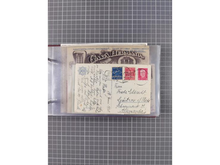1925/35, kleine Sammlung Flaggenstempel “DSP HAMBURG-SÜDAMERIKA” mit ca. 90 Briefen, Karten und GSK, dabei u.a. zwei R-Briefe