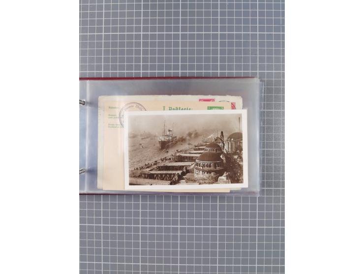 1925/35, kleine Sammlung Flaggenstempel “DSP HAMBURG-SÜDAMERIKA” mit ca. 90 Briefen, Karten und GSK, dabei u.a. zwei R-Briefe