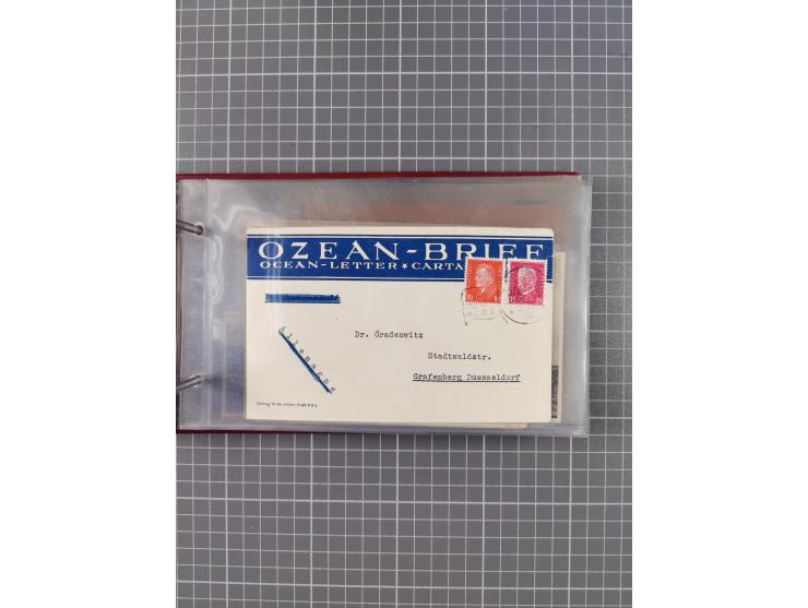 1925/35, kleine Sammlung Flaggenstempel “DSP HAMBURG-SÜDAMERIKA” mit ca. 90 Briefen, Karten und GSK, dabei u.a. zwei R-Briefe