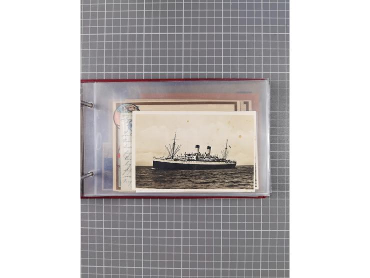 1925/35, kleine Sammlung Flaggenstempel “DSP HAMBURG-SÜDAMERIKA” mit ca. 90 Briefen, Karten und GSK, dabei u.a. zwei R-Briefe