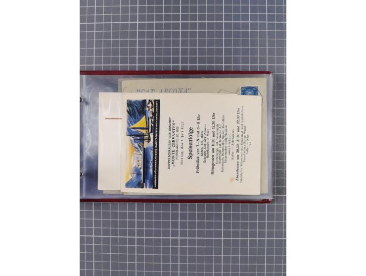 1925/35, kleine Sammlung Flaggenstempel “DSP HAMBURG-SÜDAMERIKA” mit ca. 90 Briefen, Karten und GSK, dabei u.a. zwei R-Briefe