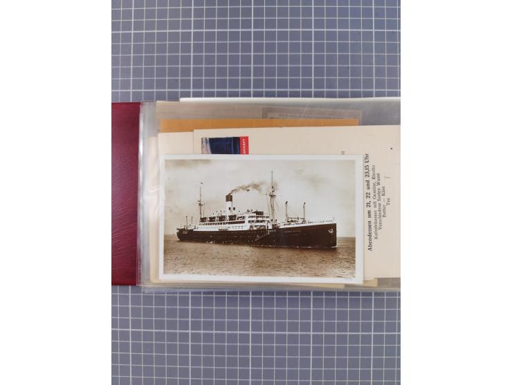 1925/35, kleine Sammlung Flaggenstempel “DSP HAMBURG-SÜDAMERIKA” mit ca. 90 Briefen, Karten und GSK, dabei u.a. zwei R-Briefe