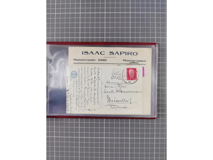 1925/35, kleine Sammlung Flaggenstempel “DSP HAMBURG-SÜDAMERIKA” mit ca. 90 Briefen, Karten und GSK, dabei u.a. zwei R-Briefe