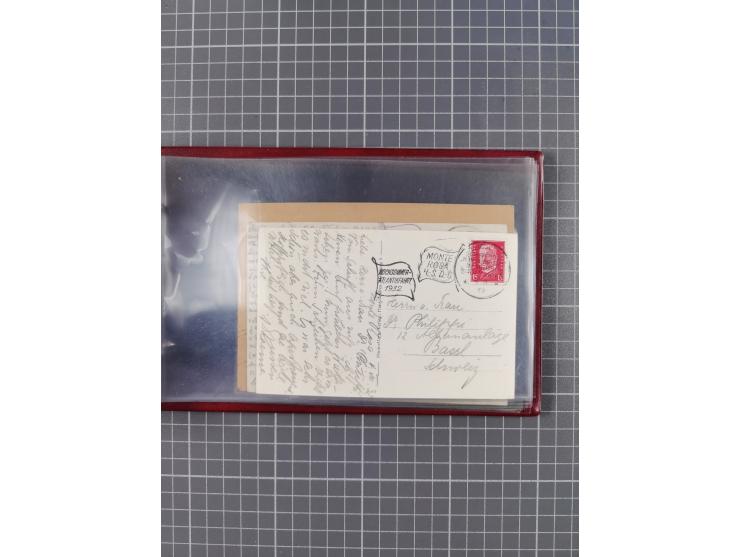 1925/35, kleine Sammlung Flaggenstempel “DSP HAMBURG-SÜDAMERIKA” mit ca. 90 Briefen, Karten und GSK, dabei u.a. zwei R-Briefe