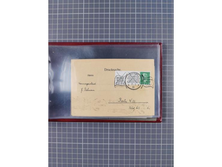 1925/35, kleine Sammlung Flaggenstempel “DSP HAMBURG-SÜDAMERIKA” mit ca. 90 Briefen, Karten und GSK, dabei u.a. zwei R-Briefe